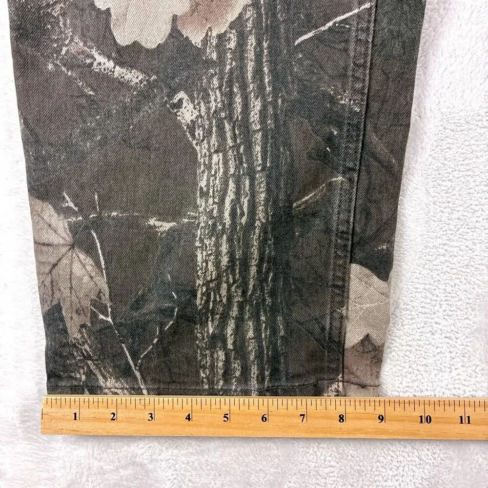 Hollister Jeans Mens 32x30 Brown Real Tree Camo Baggy Carpenter Skate Grunge Y2K - Picture 9 of 14